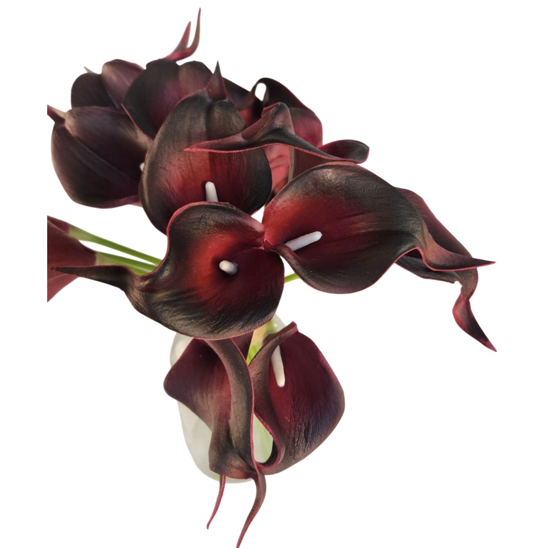 Deep Purple Calla Lily Bouquet Burgundy Artificial Flowers Modern Home Decor Wedding Floral 5 Stems