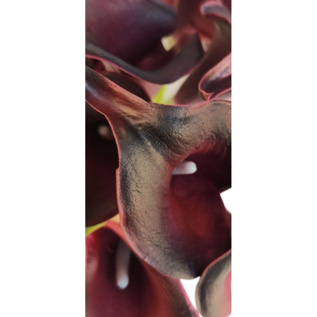 Deep Purple Calla Lily Bouquet Burgundy Artificial Flowers Modern Home Decor Wedding Floral 5 Stems