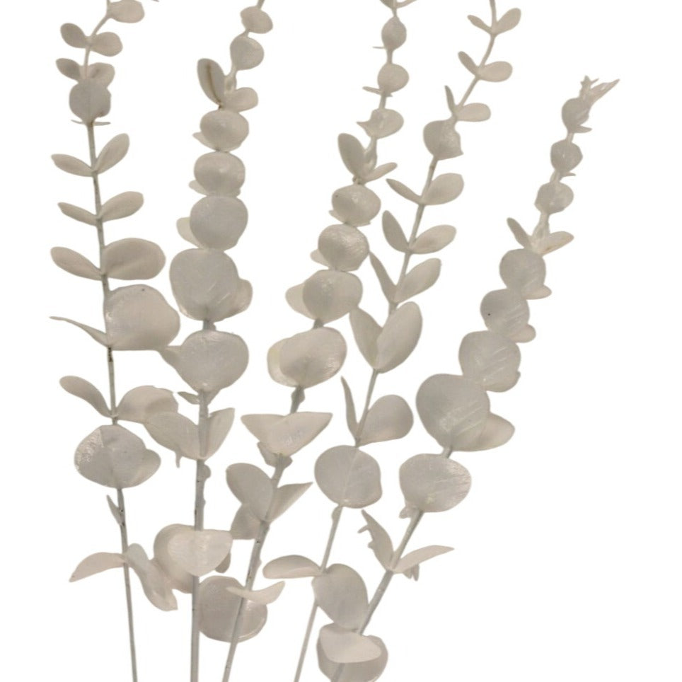 White Eucalyptus Stems Set of 10 Faux Eucalyptus Branches White Greenery Wedding Decor Wreath Supply Floral Arrangement Vase Fillers