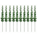 Green Eucalyptus Stems Set of 10 Faux Eucalyptus Picks Artificial Greenery Floral Stems Vase Filler Wedding Decor Wreath Supplies