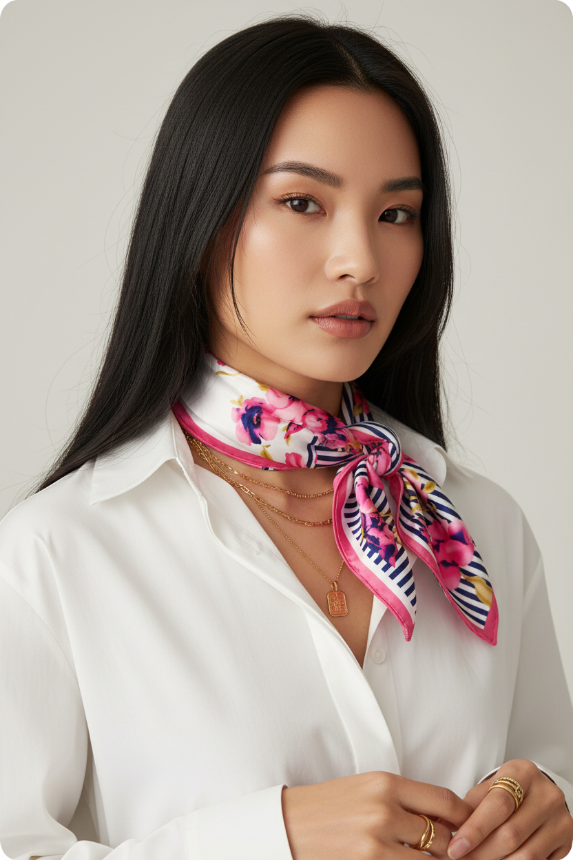 Jewelry Neck Wrap Long Black Hair
