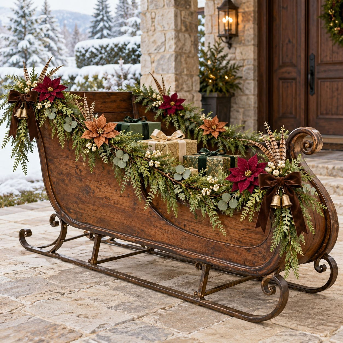 Faux Norfolk Pine & Eucalyptus Christmas Holiday Garland, 6 Ft Indoor Outdoor