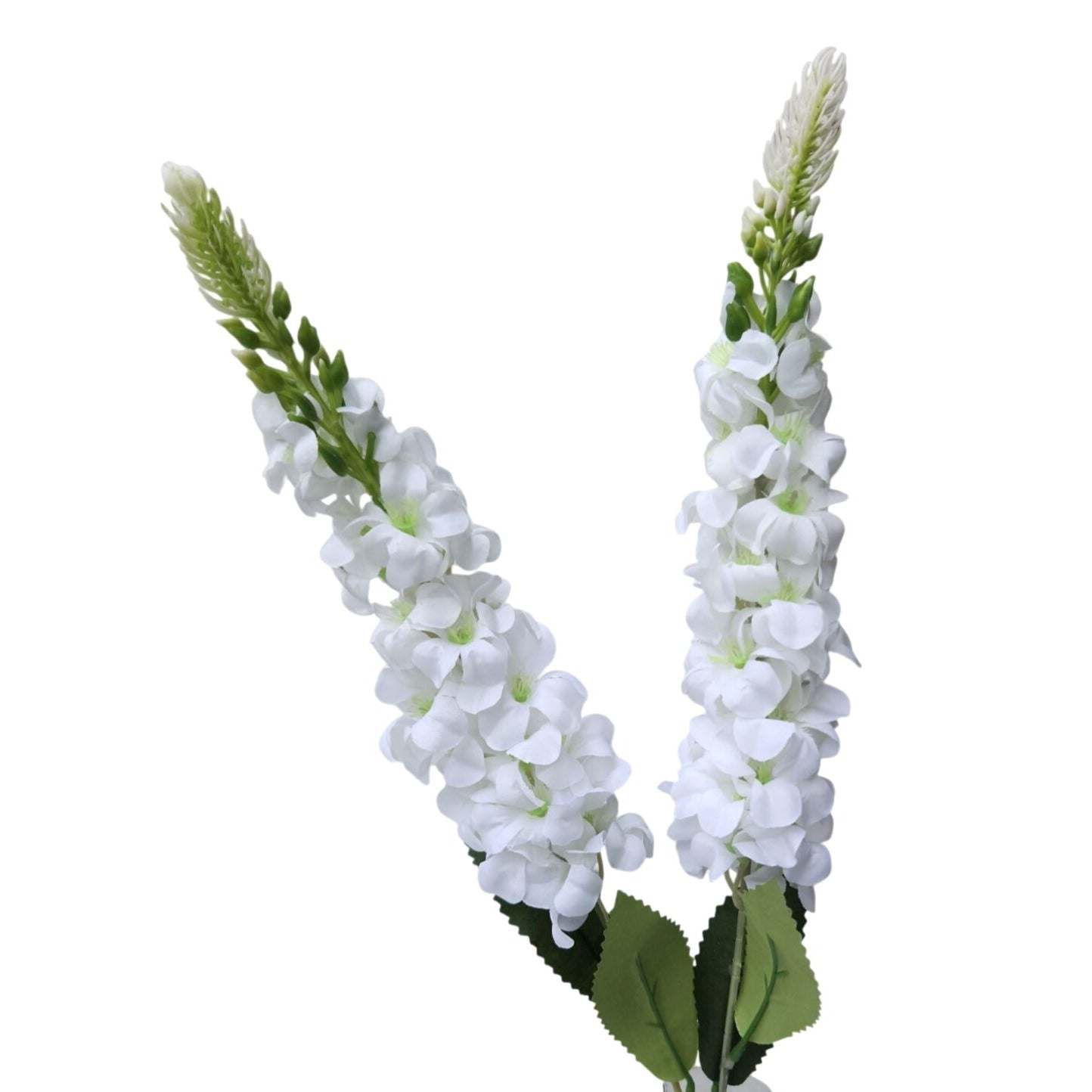Artificial White Snapdragon Stems Set of 2 Tall Faux Flowers Centerpiece Decor