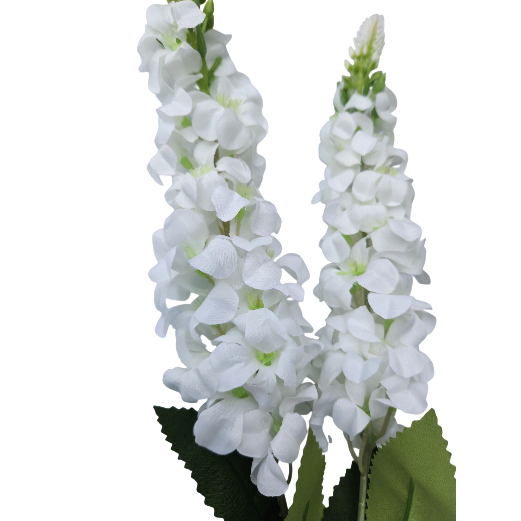 Artificial White Snapdragon Stems Set of 2 Tall Faux Flowers Centerpiece Decor
