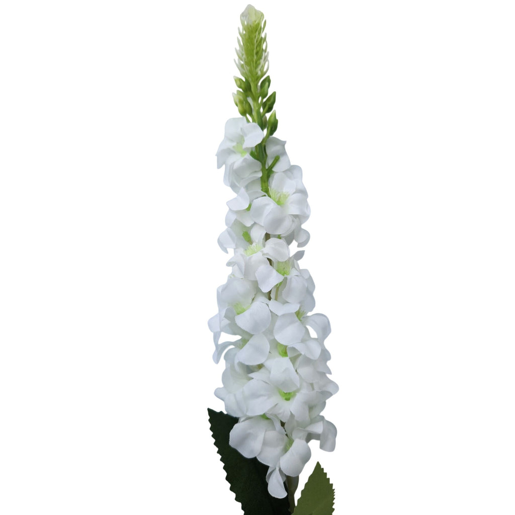 Artificial White Snapdragon Stems Set of 2 Tall Faux Flowers Centerpiece Decor
