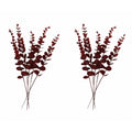 Burgundy Eucalyptus Stems Set of 10 Faux Eucalyptus Branches Dark Red Greenery Floral Picks Wedding Decor Vase Fillers Fall Arrangement