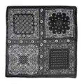 34x34 Black White Paisley Western Wild Rag Scarf