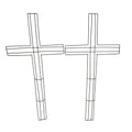 Cross Wreath Metal Wire Frame For Easter Religious Crafts 24" x 12"