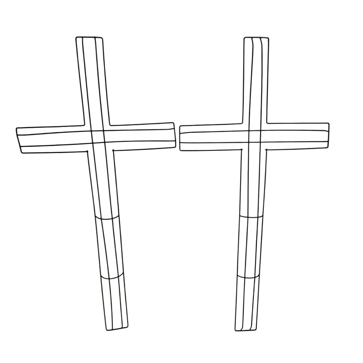 Cross Wreath Metal Wire Frame For Easter Religious Crafts 24" x 12"