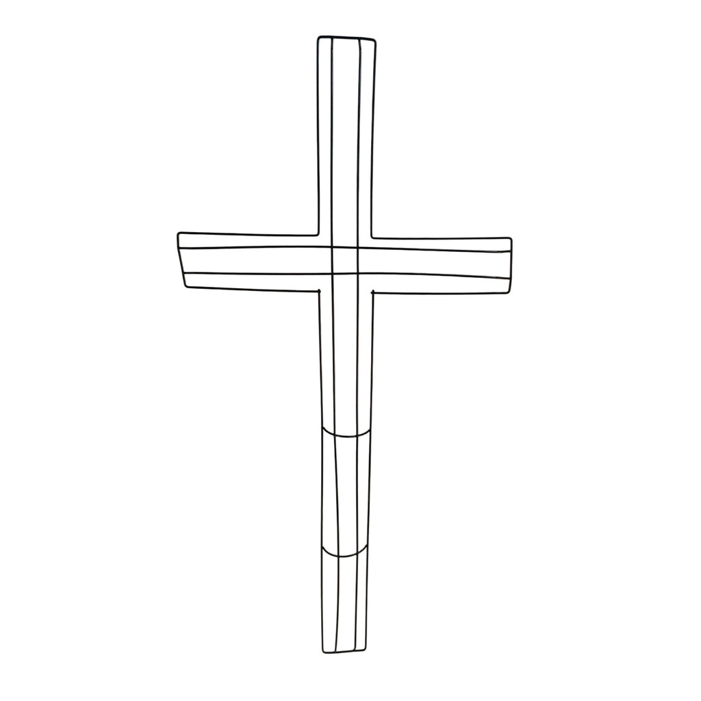 Cross Wreath Metal Wire Frame For Easter Religious Crafts 24" x 12"