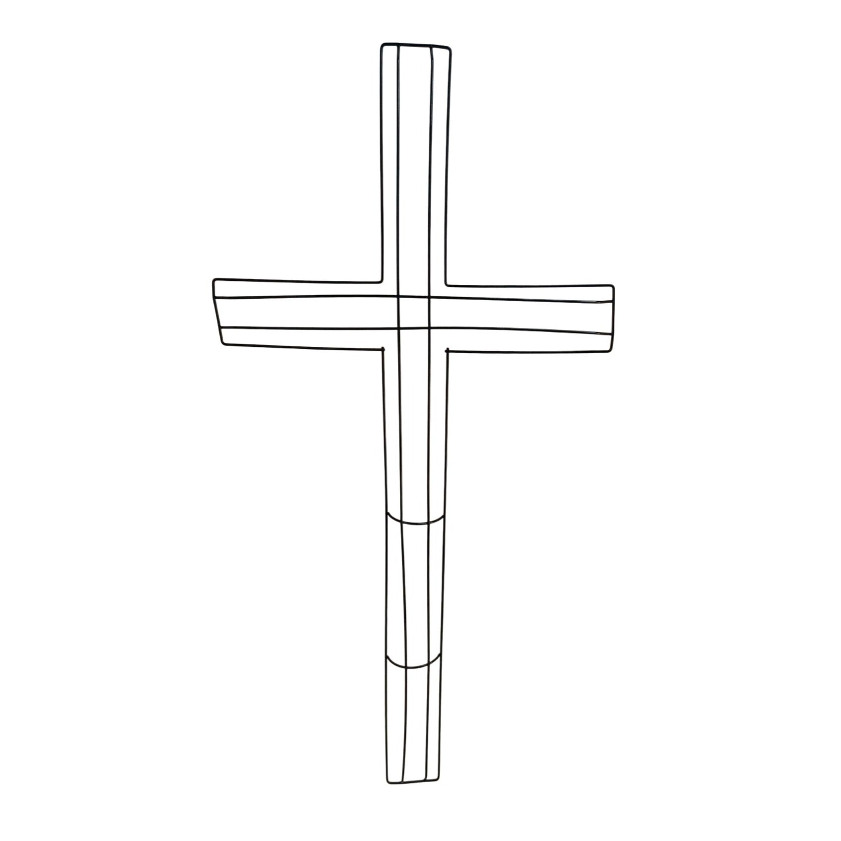 Cross Wreath Metal Wire Frame For Easter Religious Crafts 24" x 12"