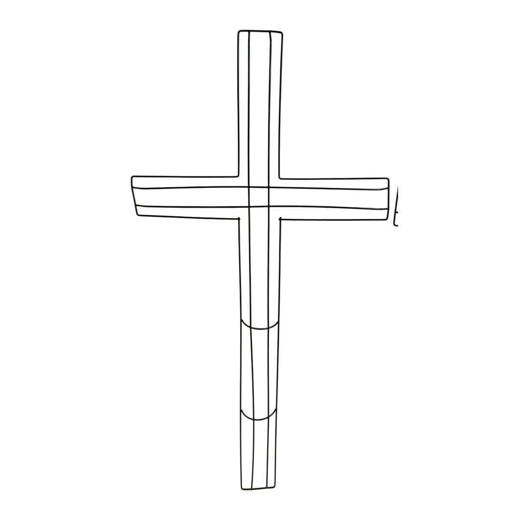 Cross Wreath Metal Wire Frame For Easter Religious Crafts 24" x 12"