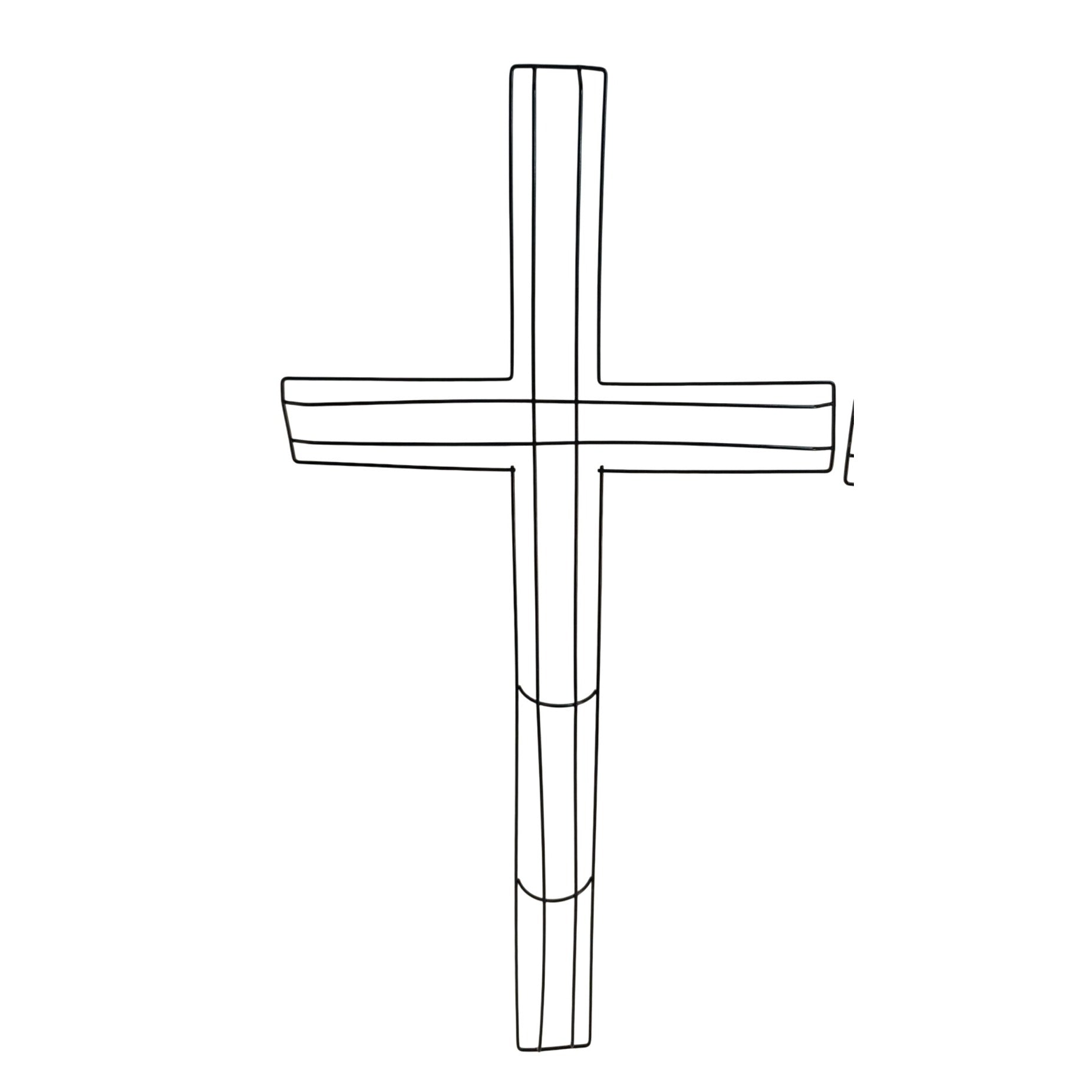 Cross Wreath Metal Wire Frame For Easter Religious Crafts 24" x 12"