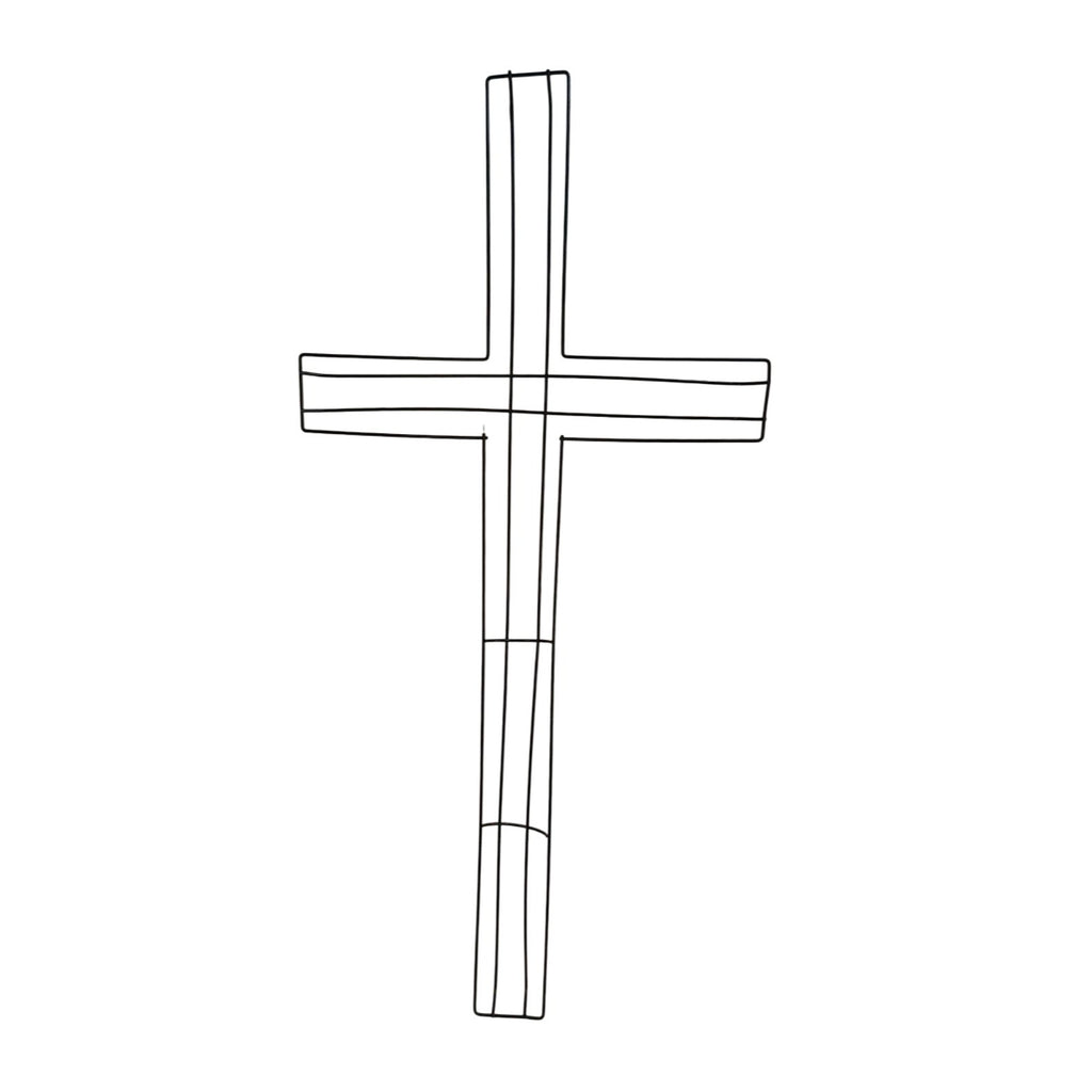 Cross Wreath Metal Wire Frame For Easter Religious Crafts 24" x 12"