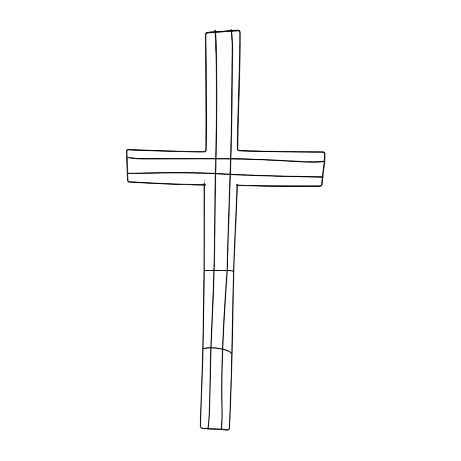 Cross Wreath Metal Wire Frame For Easter Religious Crafts 24" x 12"