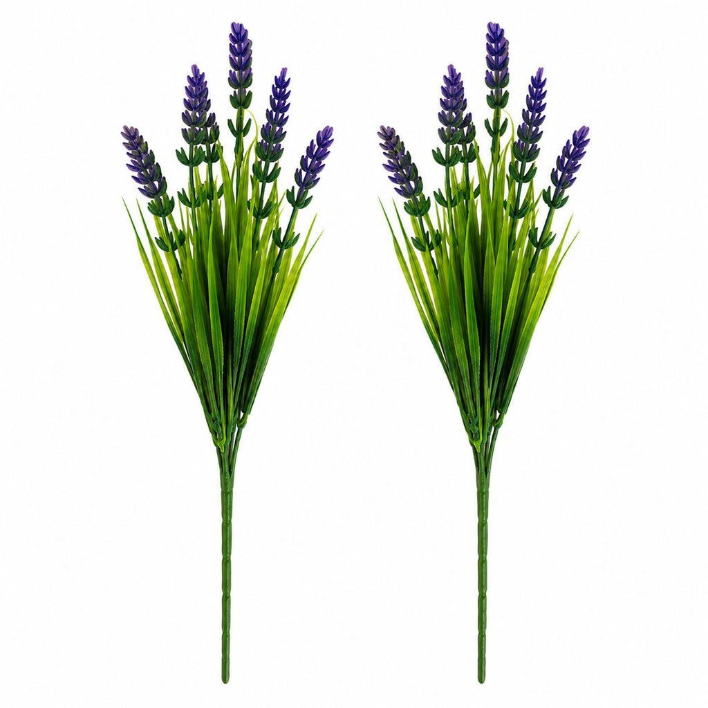 Faux Lavender Bunches UV Resistant Artificial Lavender Flowers Set of 2 Farmhouse Decor Outdoor Porch Decor Purple Floral