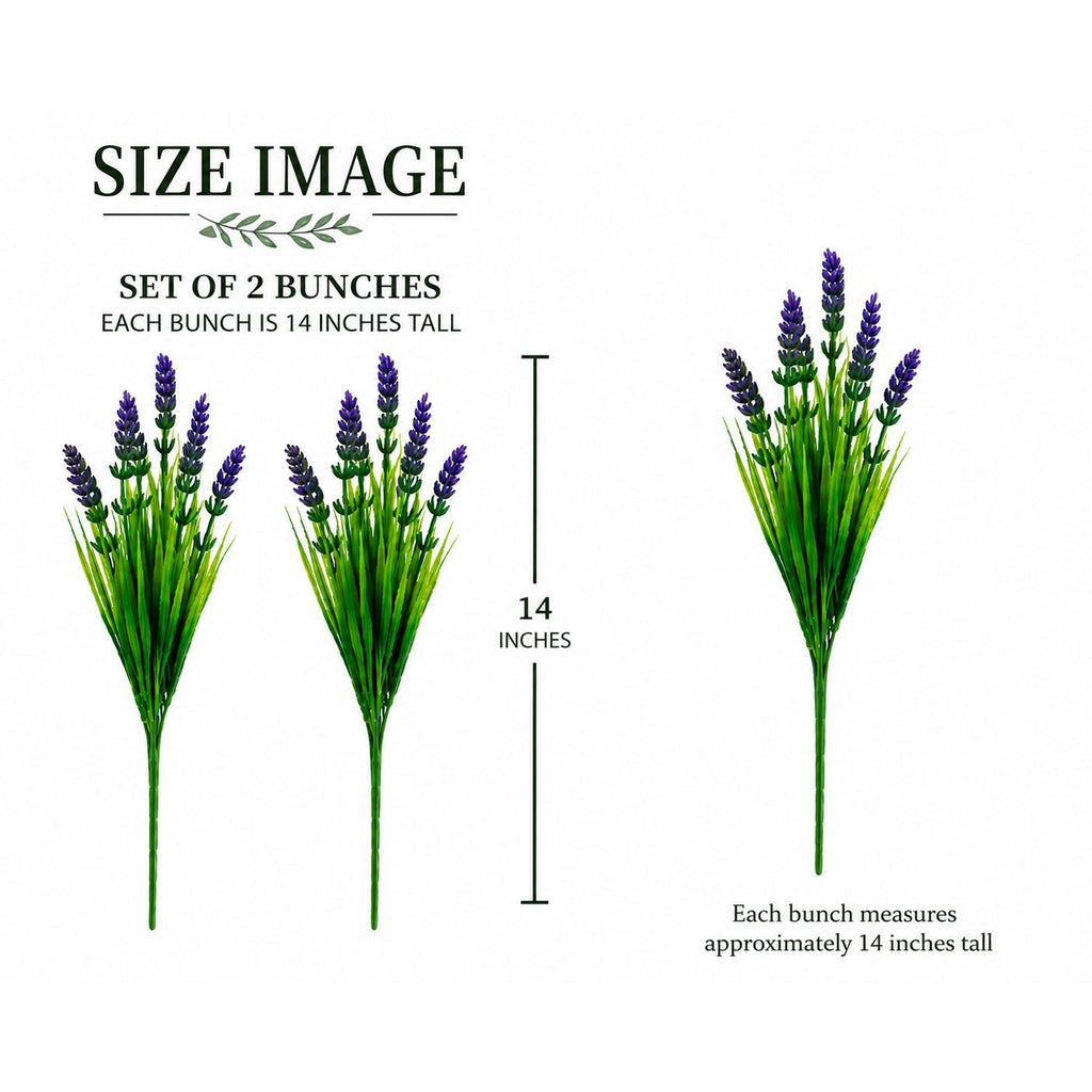 Faux Lavender Bunches UV Resistant Artificial Lavender Flowers Set of 2 Farmhouse Decor Outdoor Porch Decor Purple Floral