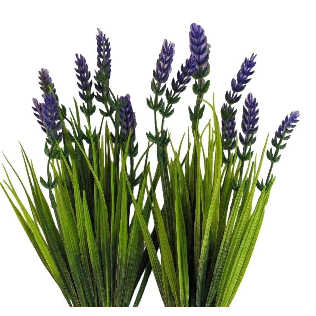 Faux Lavender Bunches UV Resistant Artificial Lavender Flowers Set of 2 Farmhouse Decor Outdoor Porch Decor Purple Floral