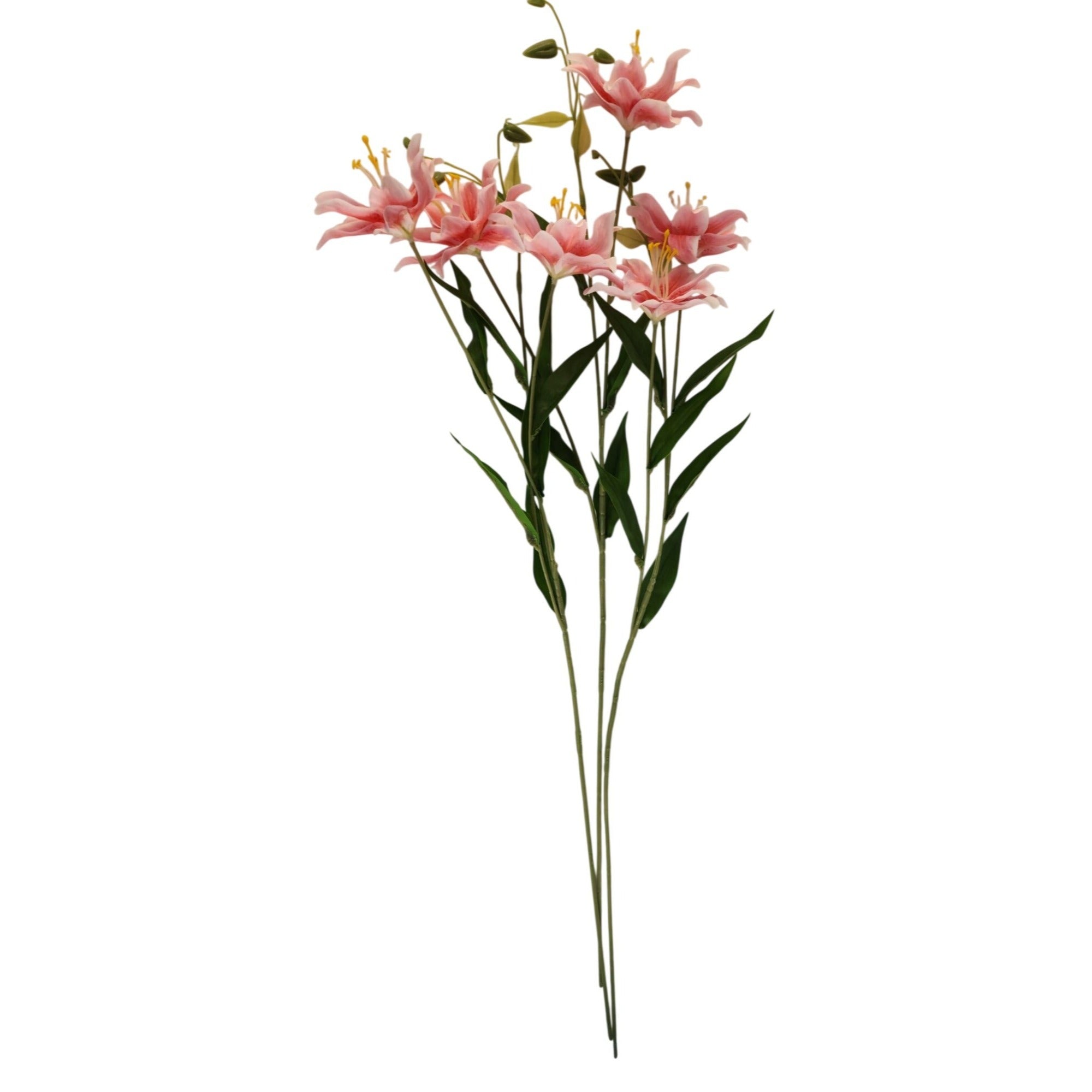 Luxury Artificial Hot Pink Lily Stem 27 Inch | Faux Asiatic Lily with Buds | Symbolic Wedding Floral | Elegant Home Decor