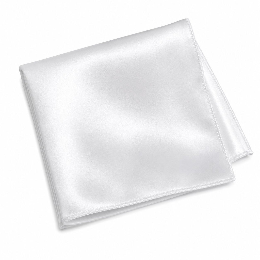 White Satin Pocket Square 9x9 Mens Handkerchief Wedding Suit Formal Prom Unisex