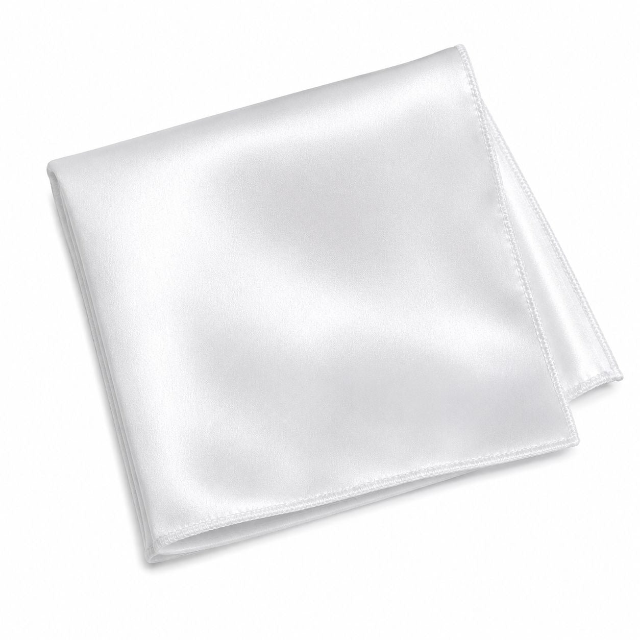 White Satin Pocket Square 9x9 Mens Handkerchief Wedding Suit Formal Prom Unisex