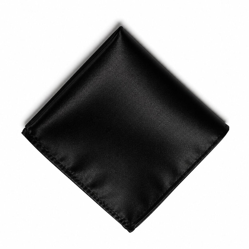 Black Satin Pocket Square 9x9 Mens Handkerchief Wedding Suit Formal Prom Unisex