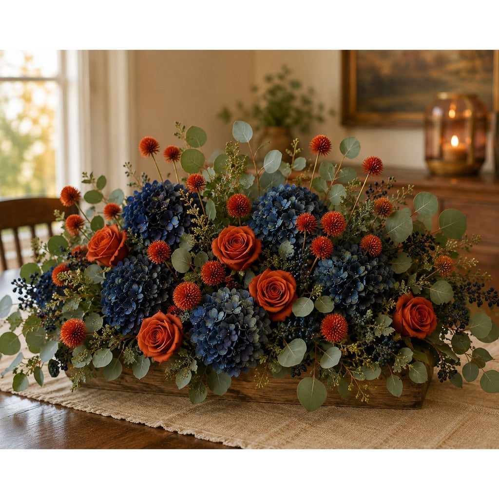 Artificial Orange Pom Pom Thistle Stem Faux Fall Flower Spray Autumn Floral Pick Wreath Supply Vase Filler Thanksgiving Farmhouse Decor