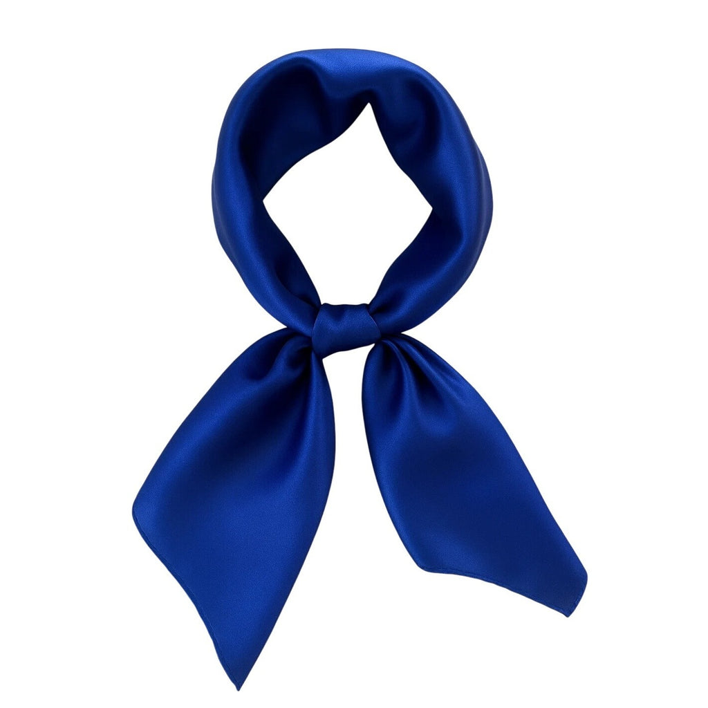 Blue Satin Scarf 19x19" Bandana Neckerchief Pocket Square Western Cowgirl