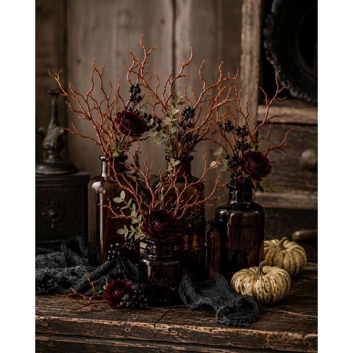 28 Faux Willow Twig Picks 6 Inch Brown Plastic Branches Wreath Centerpiece Accents