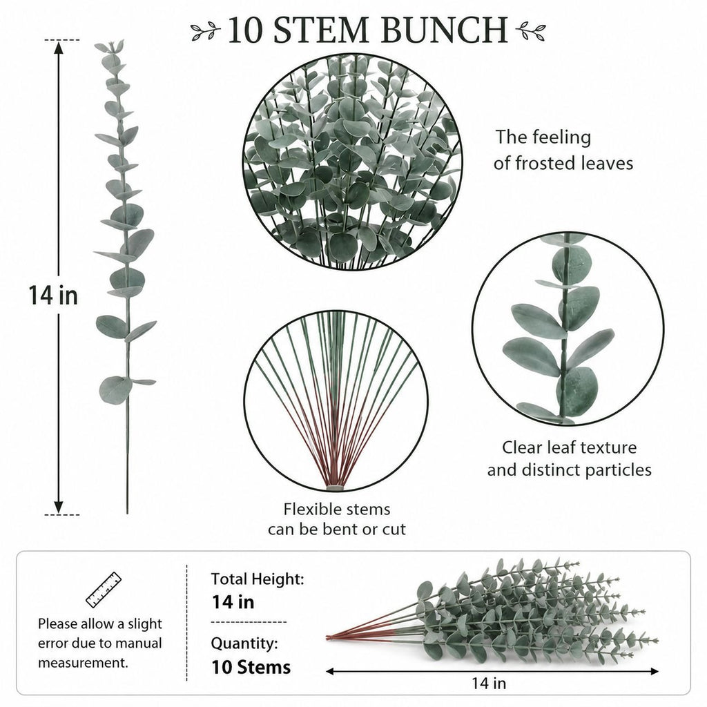 Faux Eucalyptus Stems Sage Green Eucalyptus Greenery Artificial Eucalyptus Wedding Greenery Farmhouse Wreath Supplies 14 Inch Set of 10