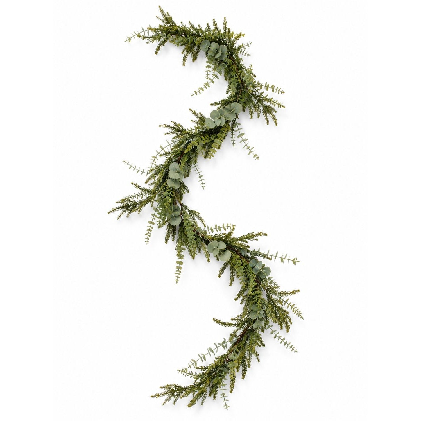 Norfolk Pine Eucalyptus Garland 6ft Faux Christmas Garland Mantel Garland Winter Greenery Wedding Arch Decor Table Centerpiece