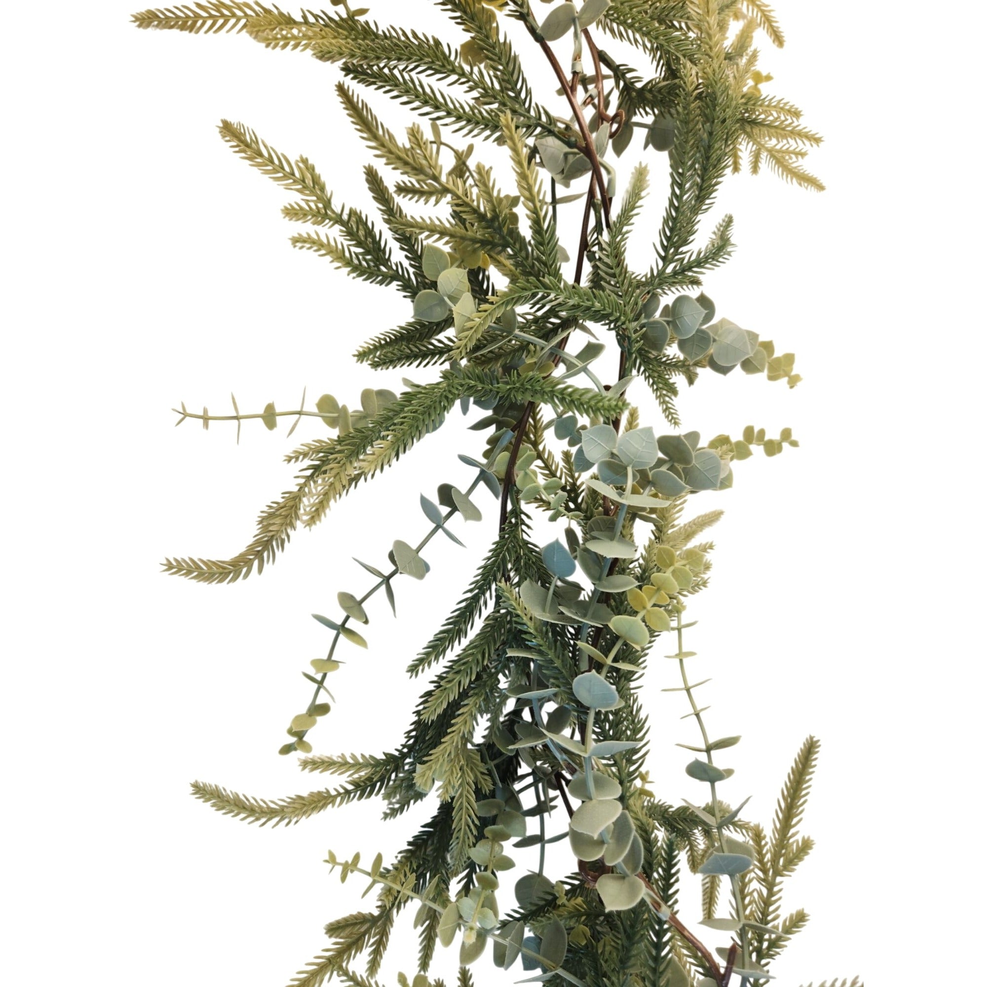 Norfolk Pine Eucalyptus Garland 6ft Faux Christmas Garland Mantel Garland Winter Greenery Wedding Arch Decor Table Centerpiece