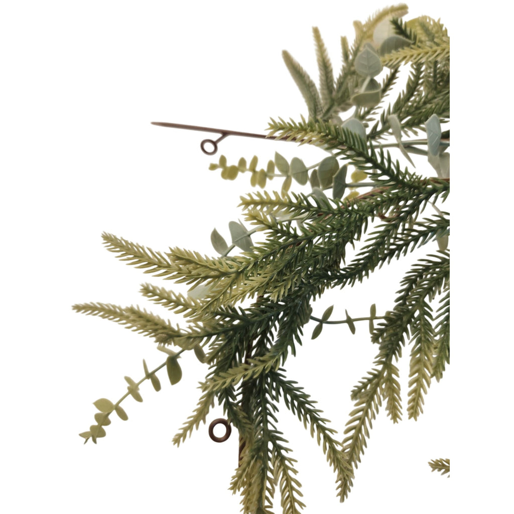 Norfolk Pine Eucalyptus Garland 6ft Faux Christmas Garland Mantel Garland Winter Greenery Wedding Arch Decor Table Centerpiece