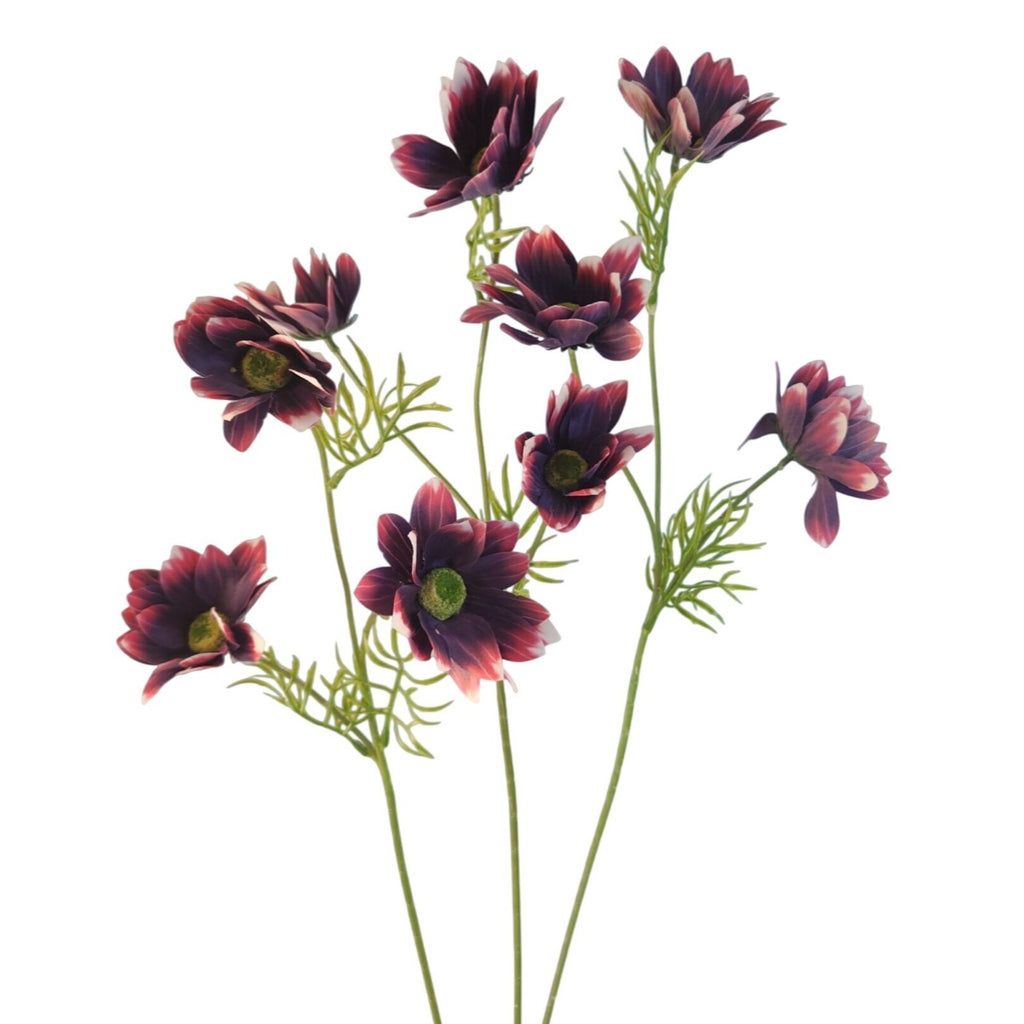 Purple Artificial African Daisy Stems Set of 3 25 Inch Real Touch Flowers for Vase Decor Floral Arrangements