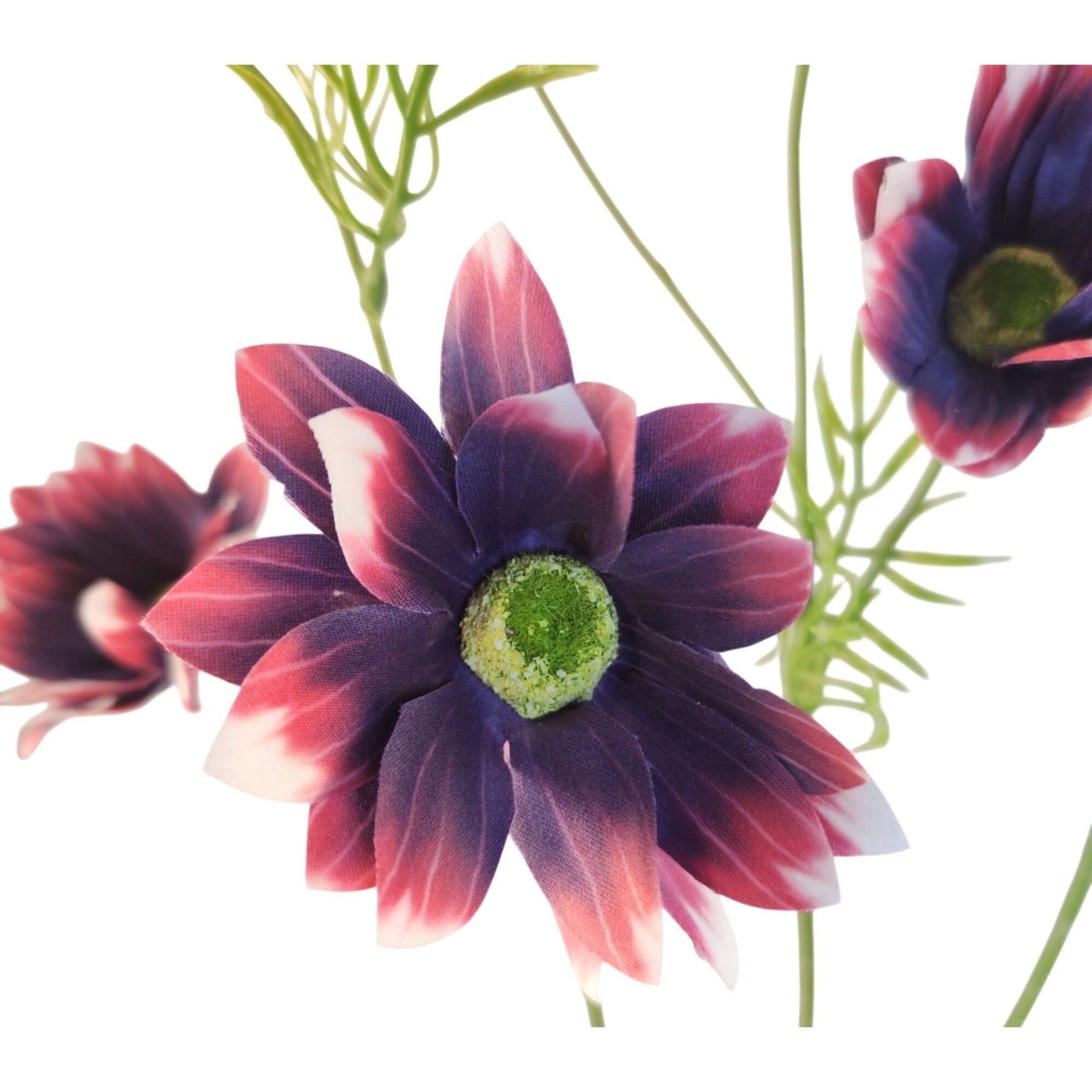 Purple Artificial African Daisy Stems Set of 3 25 Inch Real Touch Flowers for Vase Decor Floral Arrangements