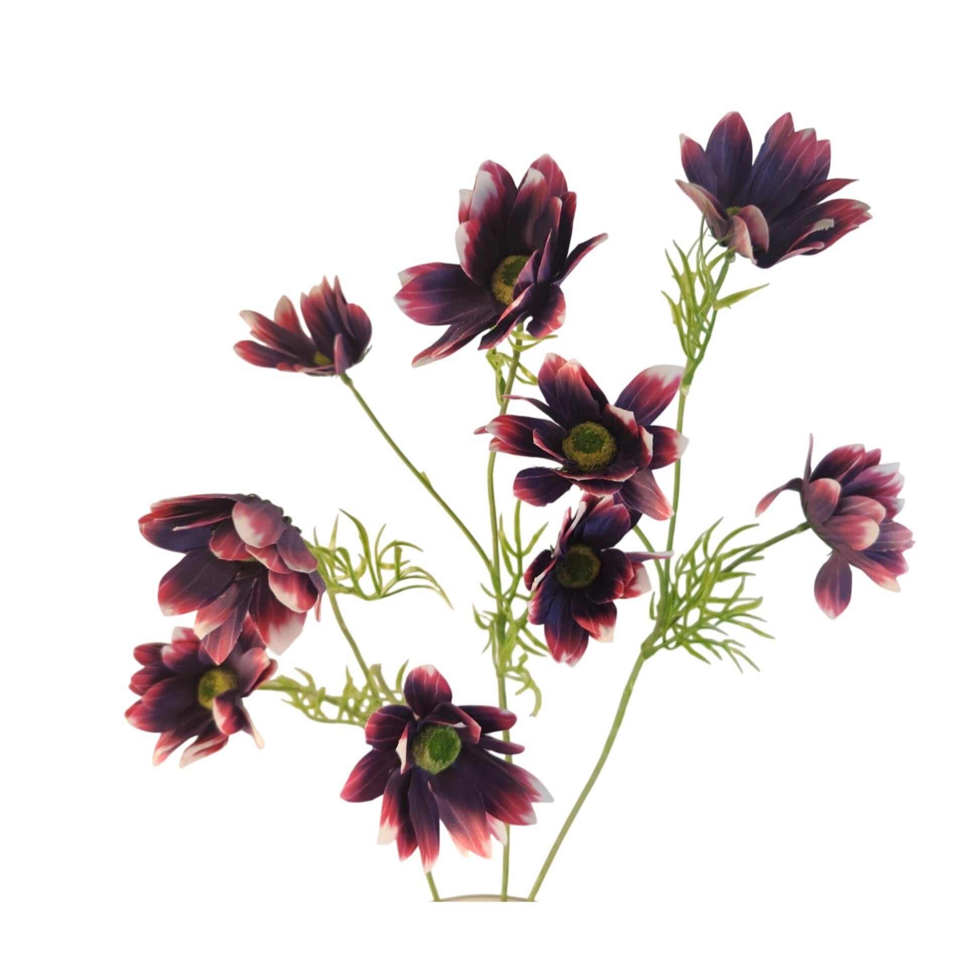 Purple Artificial African Daisy Stems Set of 3 25 Inch Real Touch Flowers for Vase Decor Floral Arrangements