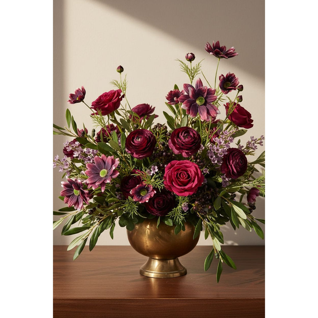 Purple Artificial African Daisy Stems Set of 3 25 Inch Real Touch Flowers for Vase Decor Floral Arrangements