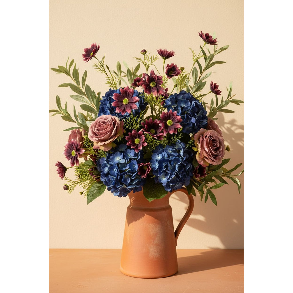Purple Artificial African Daisy Stems Set of 3 25 Inch Real Touch Flowers for Vase Decor Floral Arrangements