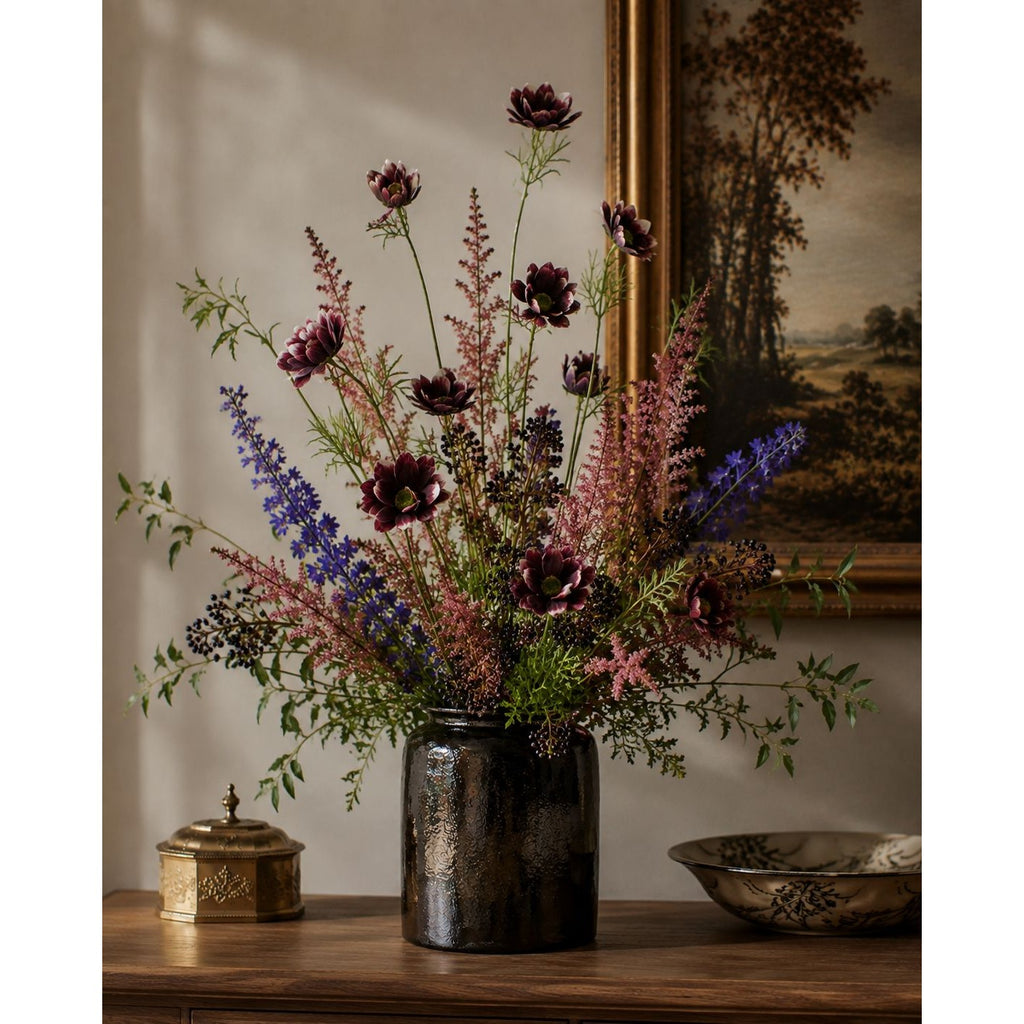 Purple Artificial African Daisy Stems Set of 3 25 Inch Real Touch Flowers for Vase Decor Floral Arrangements
