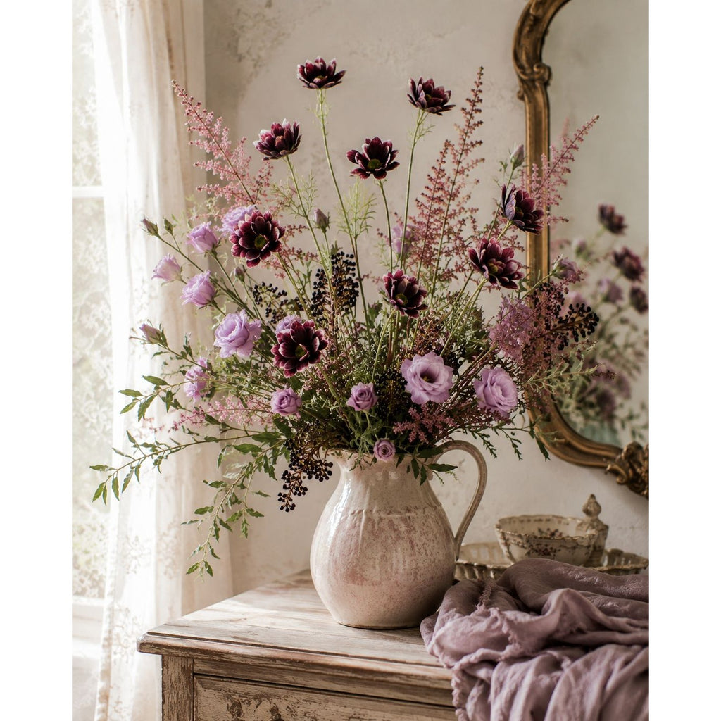 Purple Artificial African Daisy Stems Set of 3 25 Inch Real Touch Flowers for Vase Decor Floral Arrangements