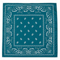 Teal Blue Paisley Bandana Scarf 35x35 Satin Feel Square Wrap Hair Scarf Neck Scarf Head Wrap