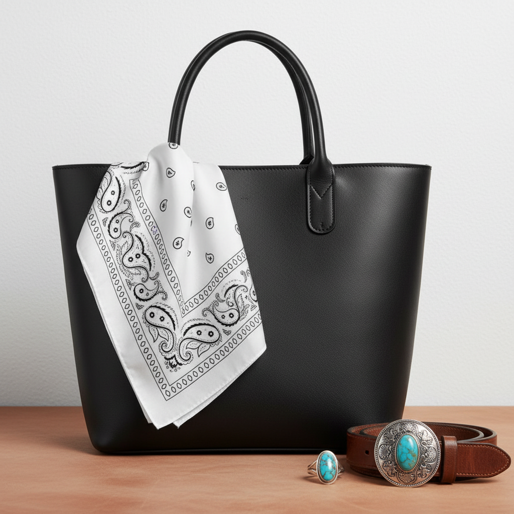 Large tote scarf styling image