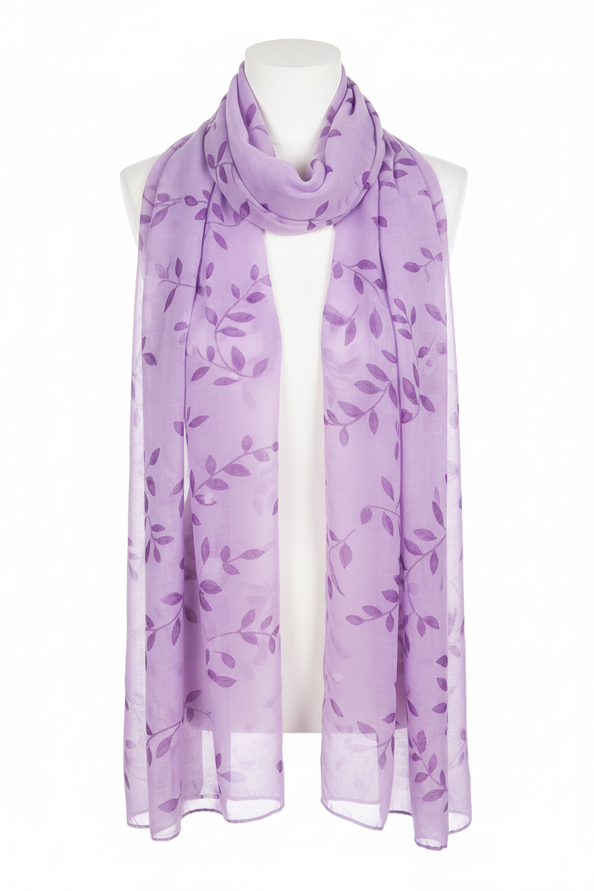 Lavender scarf on mannequin