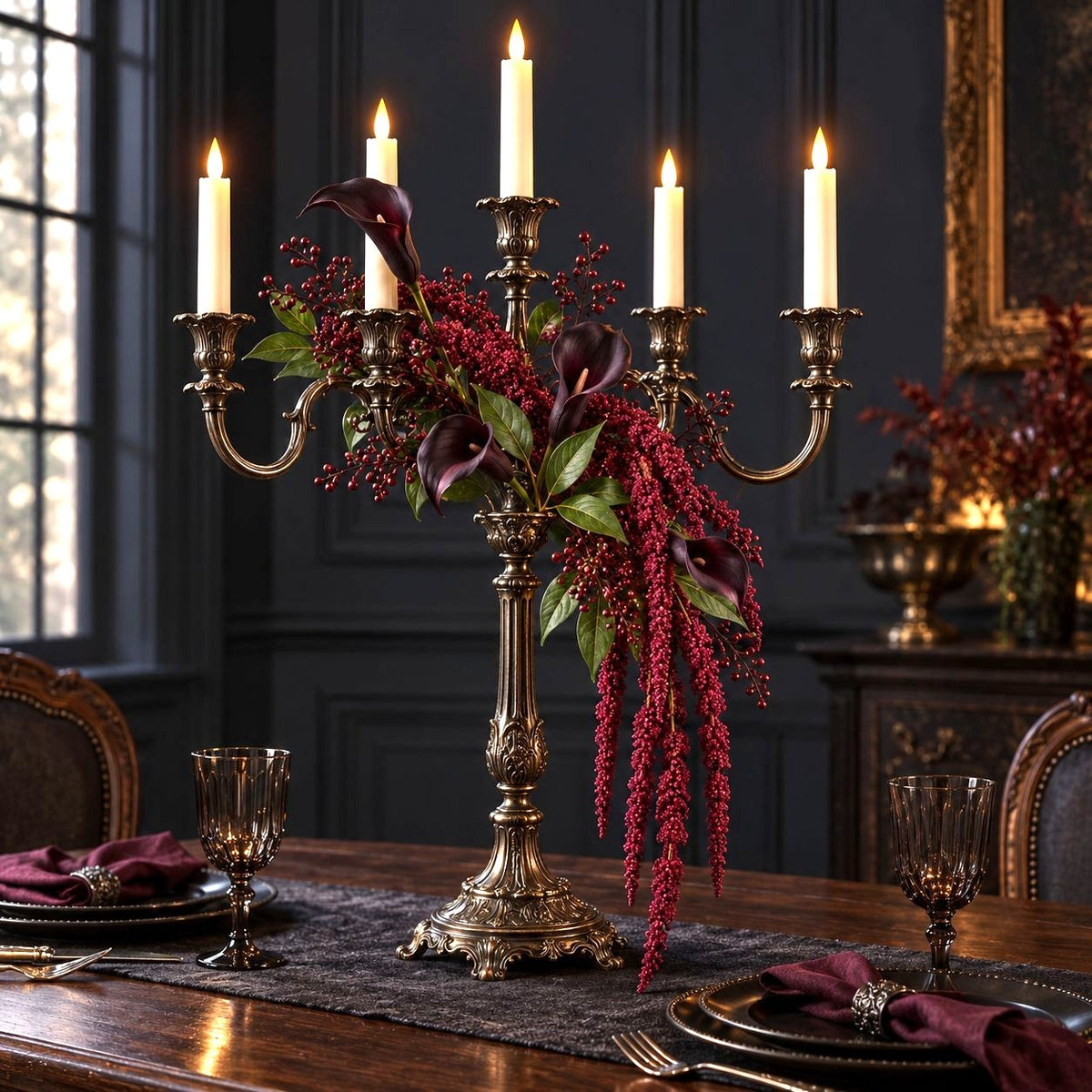 Burgundy Plum Artificial Hanging Amaranthus, 1 Faux Stem, 27 Inch Cascade