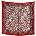 Womens Satin Square Scarf Red Paisley Print Hair Neck Head Wrap Bag Scarf Boho Vintage 20x20