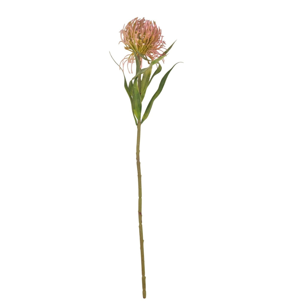 Pink Blush Pincushion Protea Stem Faux Protea Flower Artificial Floral Decor