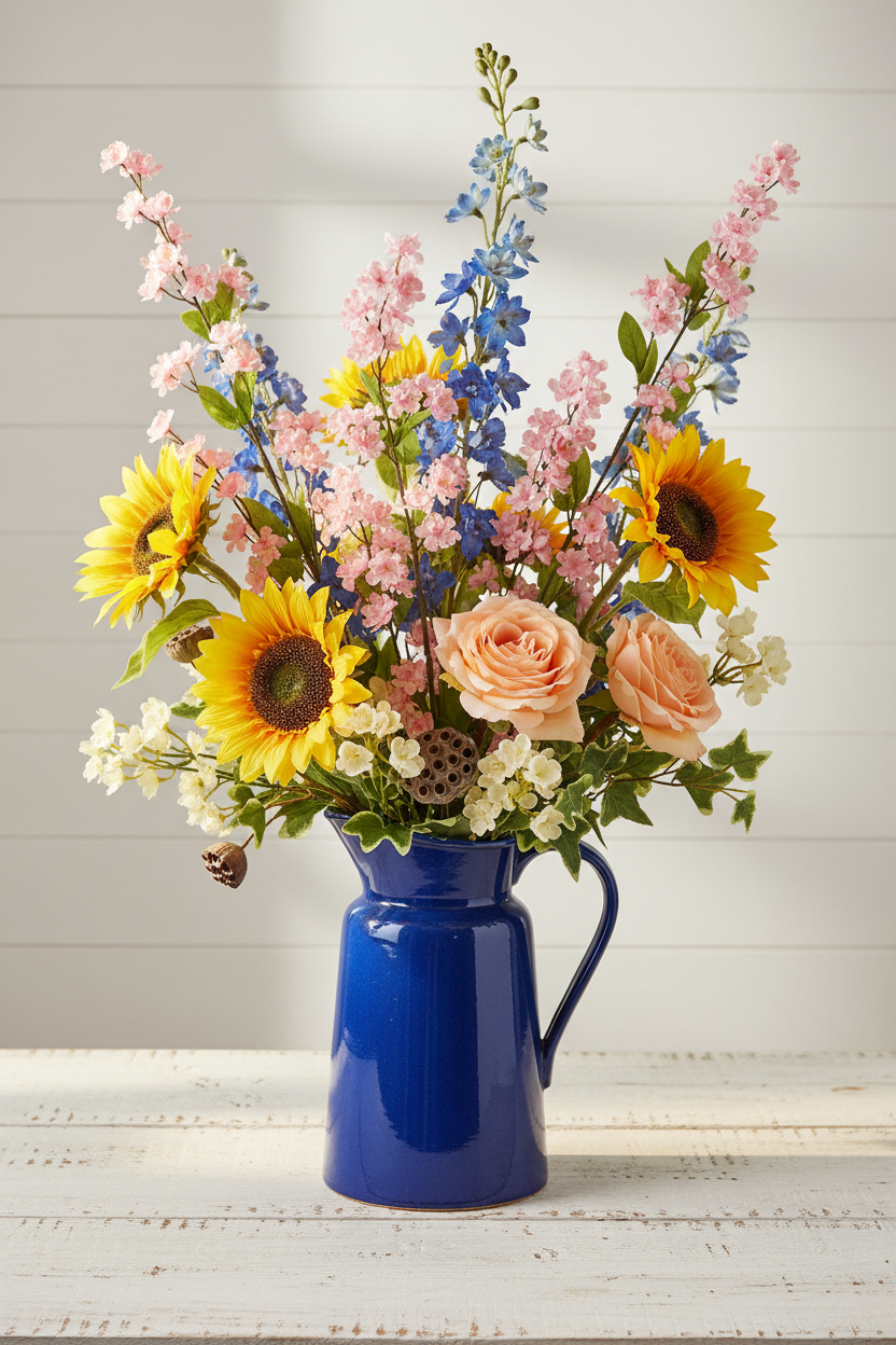 Lifestyle Image 11 – Yellow, Peach & Blue