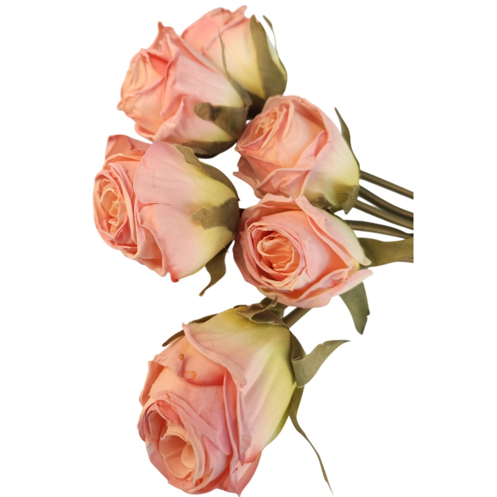 Blush Pink Faux Rose Bouquet Linen Wrapped Rustic Floral Decor Wedding Centerpiece