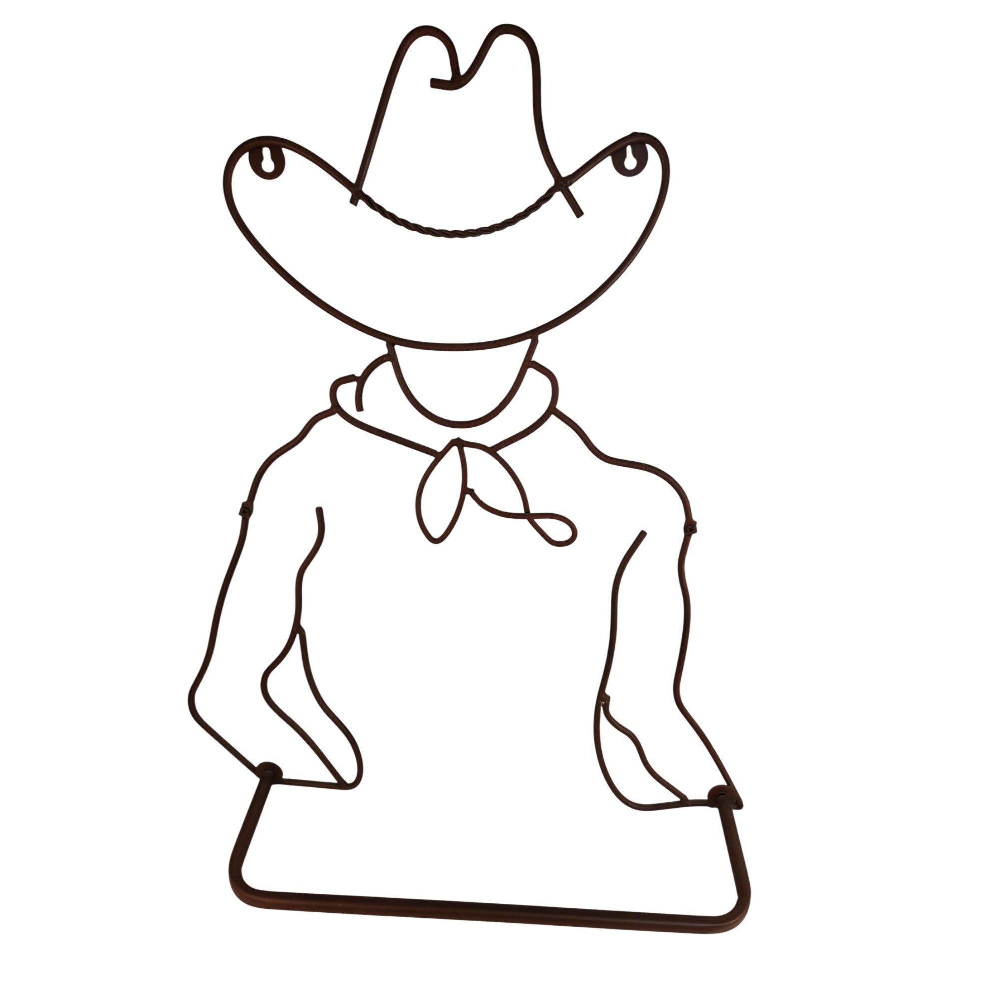 Cowboy Western Bath Towel Holder Rustic Farmhouse Decor Iron Wall Mounted