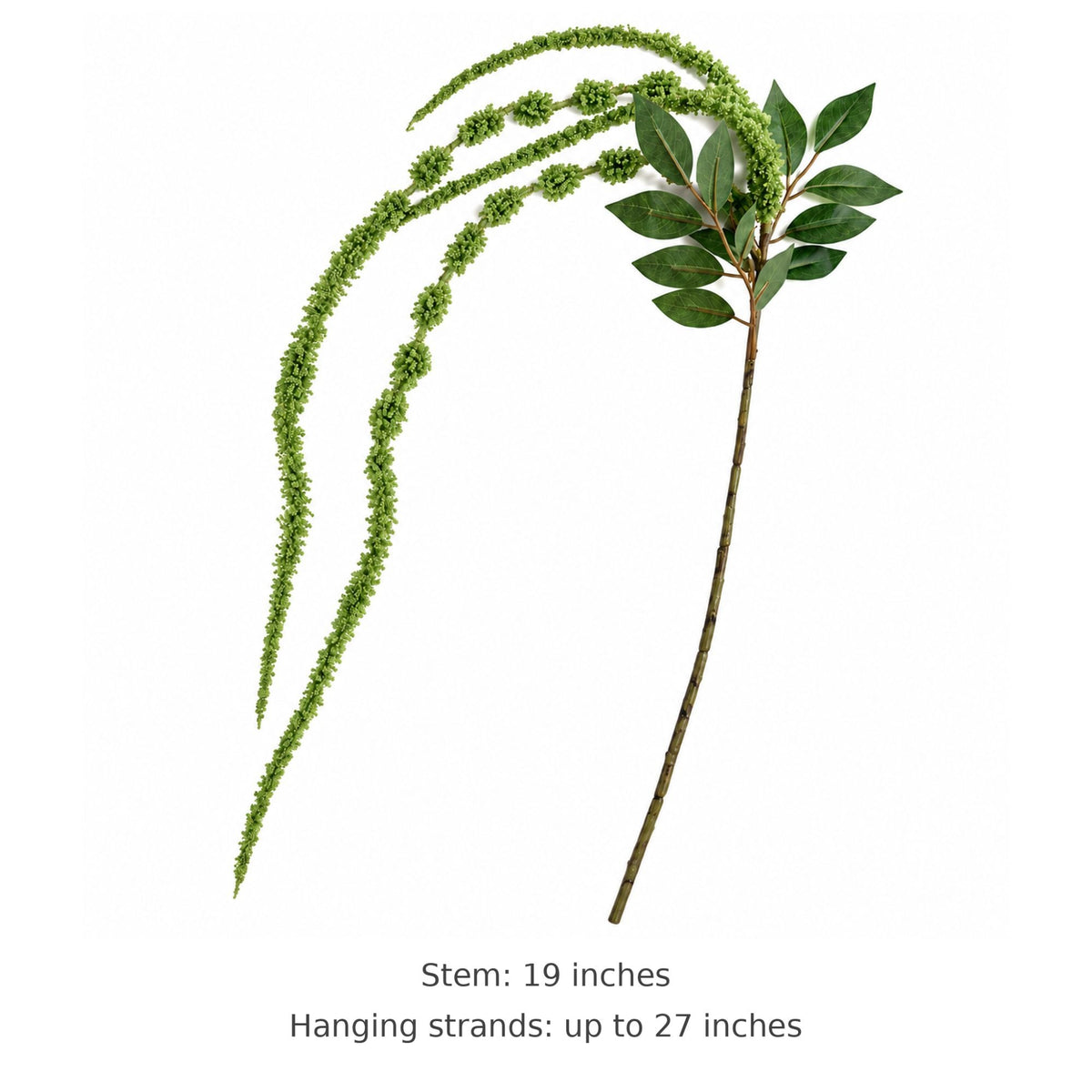 Green Artificial Hanging Amaranthus, 1 Faux Stem, 27 Inch Cascade